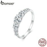 Bamoer D Color VVS1 EX Moissanite Ring Delicate Lab Diamond Ring 925 Sterling Silver for Women Engagement Wedding Jewelry - Xprespick